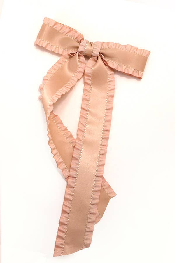 Scalloped Trim Satin Bow