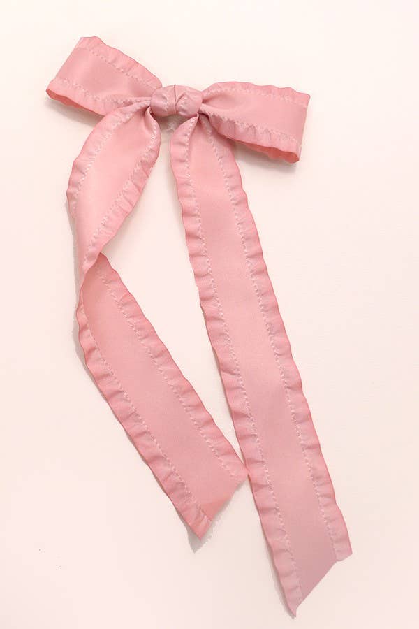 Scalloped Trim Satin Bow