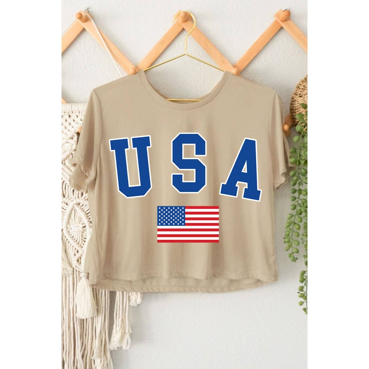 USA Mom Crop T-Shirt