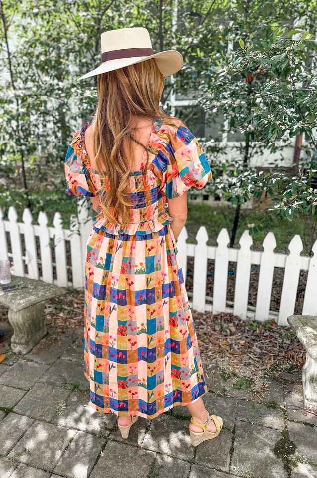 Tulip Tile Print Midi Dress