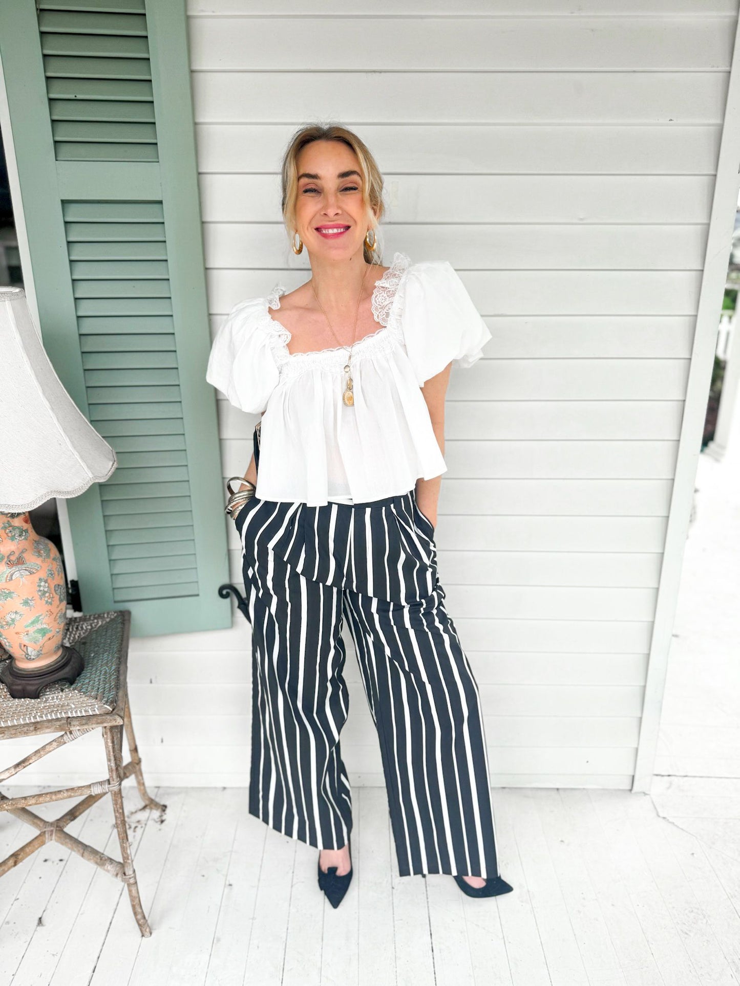 Black & White Striped Pants