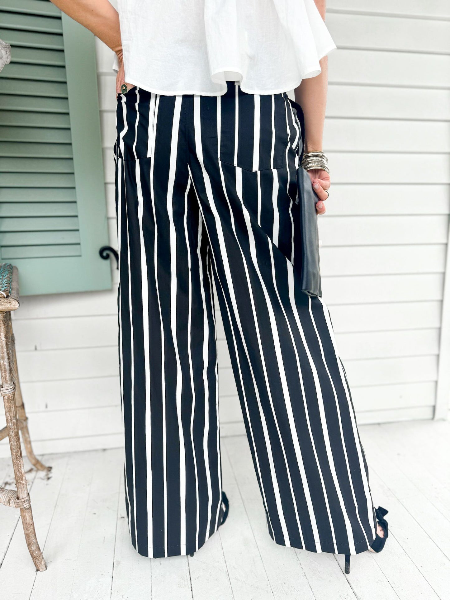 Black & White Striped Pants