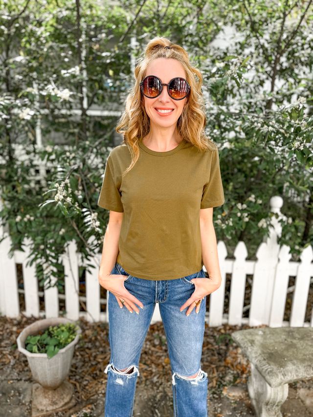 The Mom Crop Basic Tee