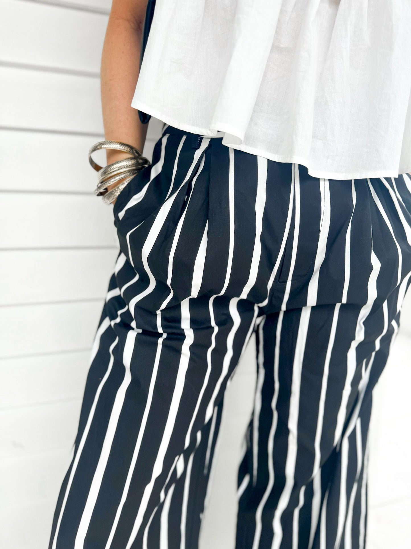 Black & White Striped Pants