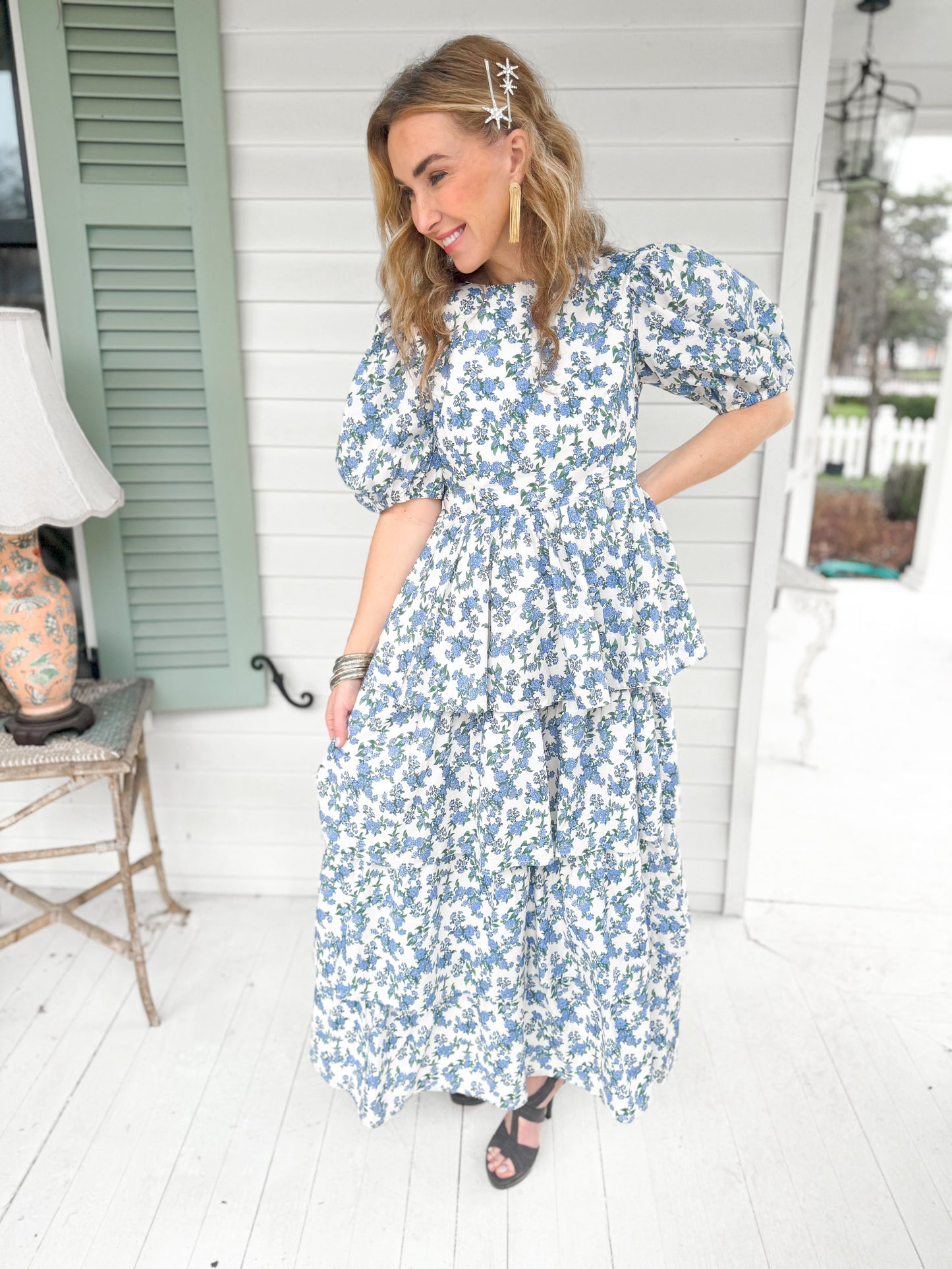 Floral Tiered Midi Dress