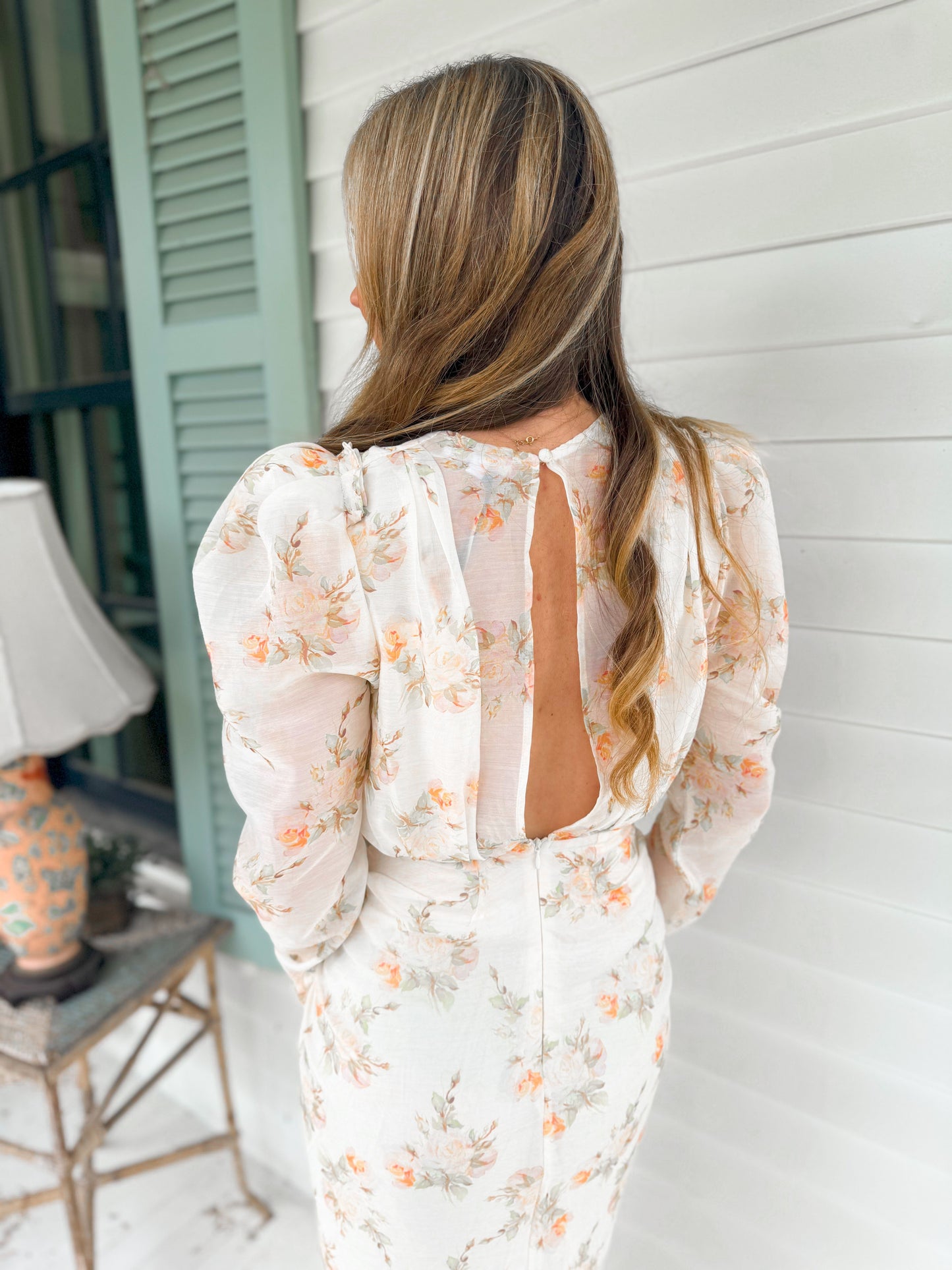 Cream Floral Dress