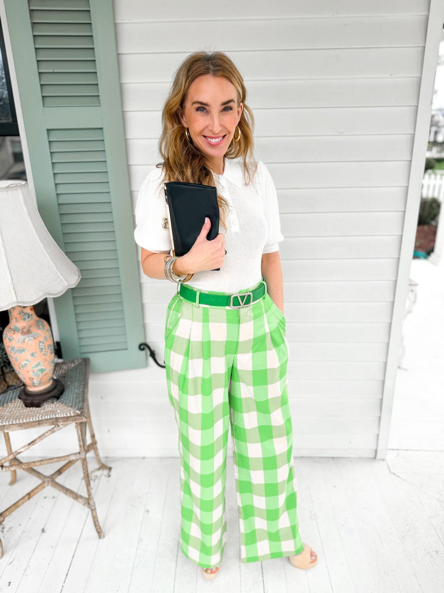 Green Apple Plaid Pants