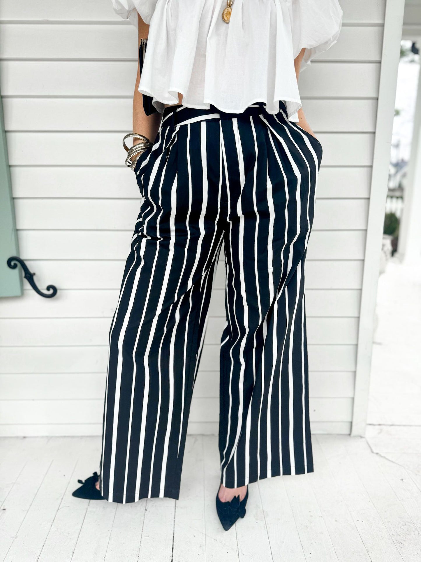 Black & White Striped Pants